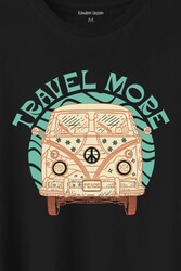 Travel More Woswos Retro Hippi 60S 70S Baskılı Tişört Unisex T-Shirt - Thumbnail