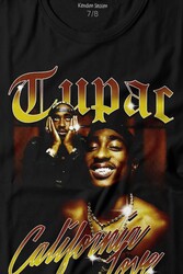 Tupac 2Pac Shakur Rap Music West Coast 90S Rap Baskılı Tişört Çocuk T-shirt - Thumbnail