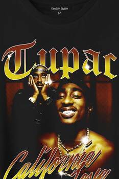 Tupac 2Pac Shakur Rap Music West Coast 90S Rap Baskılı Tişört Unisex T-Shirt