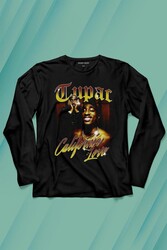 Tupac 2Pac Shakur Rap MusicWest Coast 90S Rap Uzun Kollu Tişört Baskılı T-Shirt - Thumbnail