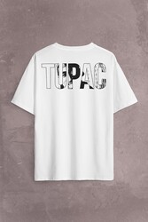 Tupac Amaru Shakur Awesome 2Pac Rap Music Sırt Ön Baskılı Oversize Tişört Unisex T-Shirt - Thumbnail