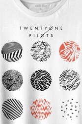 Twenty One Pilots Logo Stressed Baskılı Tişört Unisex T-shirt - Thumbnail