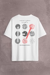 Twenty One Pilots Logo Stressed Sırt Ön Baskılı Oversize Tişört Unisex T-Shirt - Thumbnail