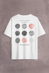 Twenty One Pilots Logo Stressed Sırt Ön Baskılı Oversize Tişört Unisex T-Shirt - Thumbnail