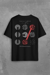 Twenty One Pilots Logo Stressed Sırt Ön Baskılı Oversize Tişört Unisex T-Shirt - Thumbnail