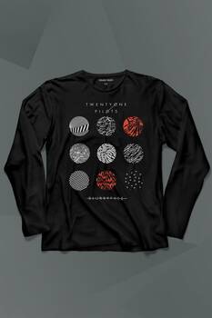 Twenty One Pilots Logo Stressed Uzun Kollu Tişört Baskılı T-Shirt