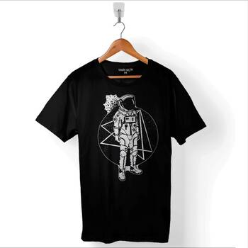 Uçan Astronot Uzay Cosmos Space Galaksi Gezegen Baskılı Tişört Unisex T-Shirt