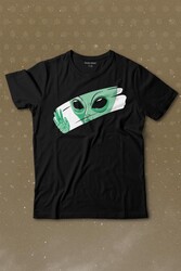 Ufo Uzaylı Yeşil E.T. Nasa Gezegen Baskılı Tişört Çocuk T-shirt - Thumbnail