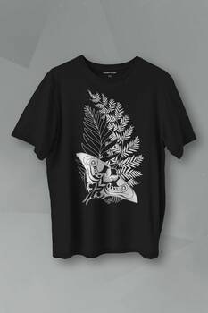 Unisex Siyah Tişört Firefly Last Of Us Kelebek Minimal Çizim Lineart Baskılı T-shirt