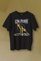 Unisex T-shirt Best In The World CM Punk Karma Dövüş Cmpunk Gym Spor Siyah Baskılı Tişört - Thumbnail