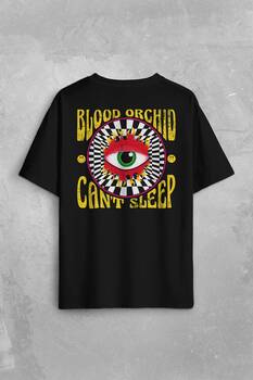 Unisex T-shirt Can't Sleep Urban Street Wear Baskılı Oversize Siyah Tişört