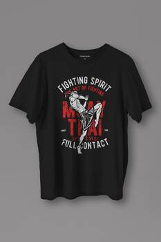 Unisex T-shirt Muay Thai Fight The Art Of Fighting Dövüş Siyah Baskılı Tişört