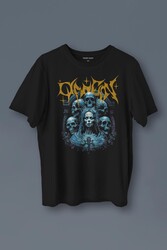 Unisex T-shirt Omen Gotik Skull Gothic Corpse Bride Siyah Baskılı Tişört - Thumbnail