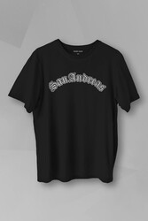 Unisex T-shirt San Andreas Tipografi Siyah Baskılı Tişört - Thumbnail