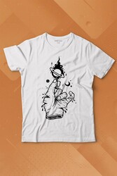 Uzayda El Satürn Halkaları Çizimli Lolipop Hellfire Ateş Baskılı Tişört Çocuk T-shirt - Thumbnail