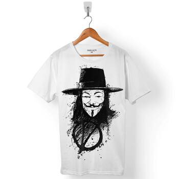 V FOR VENDETTA VANDETA SİLÜET LOGO ERKEK TİŞÖRT