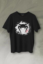 Venum Muay Thai Dövüş Sanatı Kobra Yılan Kafası Baskılı Tişört Unisex T-Shirt - Thumbnail