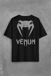 Venum Muay Thai Dövüş Sanatı Kobra Yılan Kafası Sırt Ön Baskılı Oversize Tişört Unisex T-Shirt - Thumbnail