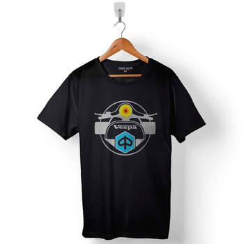 Vespa Club Logo Motosiklet Baskılı Tişört Unisex T-Shirt