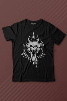 Viking Fenrir Wolf Head Vikings Kurt Kafa Baskılı Tişört Çocuk T-shirt