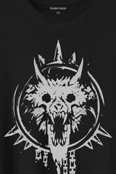 Viking Fenrir Wolf Head Vikings Kurt Kafa Baskılı Tişört Unisex T-Shirt - Thumbnail