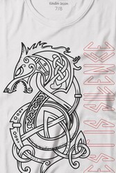 Viking Fenrir Wolf Vikings Kurt Kafa Street Baskılı Tişört Çocuk T-shirt - Thumbnail