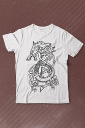 Viking Fenrır Wolf Vıkıngs Kurt Kafa Street Urban Baskılı Tişört Çocuk T-shirt - Thumbnail