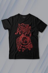 Viking Fenrır Wolf Vıkıngs Kurt Kafa Street Urban Baskılı Tişört Çocuk T-shirt - Thumbnail