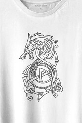 Viking Fenrır Wolf Vıkıngs Kurt Kafa Street Urban Baskılı Tişört Unisex T-shirt - Thumbnail