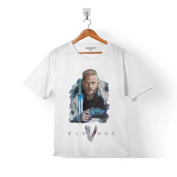 VIKINGS RAGNAR LOTHBROK LOGO SKULL HEAD VİKİNGLER ÇOCUK TİŞÖRT