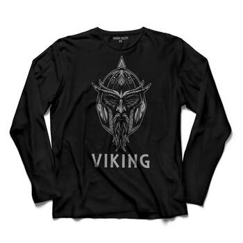 VIKINGS SKULL HEAD ISKANDİNAV VİKİNGLER 2 UZUN KOLLU TİŞÖRT