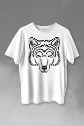 Wolf Head Kurt Silüeti Kafa Bozkurt Baskılı Tişört Unisex T-shirt - Thumbnail