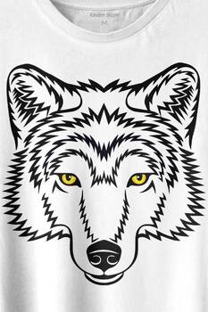 Wolf Head Kurt Silüeti Kafa Bozkurt Baskılı Tişört Unisex T-shirt