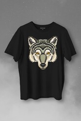 Wolf Head Kurt Silüeti Kafa Bozkurt Baskılı Tişört Unisex T-Shirt - Thumbnail