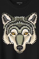 Wolf Head Kurt Silüeti Kafa Bozkurt Baskılı Tişört Unisex T-Shirt - Thumbnail