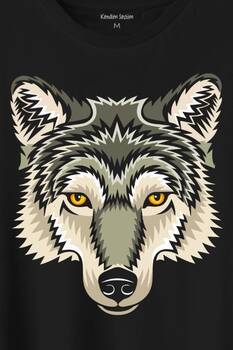 Wolf Head Kurt Silüeti Kafa Bozkurt Baskılı Tişört Unisex T-Shirt