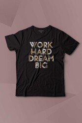 Work Hard Dream Big Gym Spor Body Baskılı Çocuk Tişört Kısa Kollu - Thumbnail