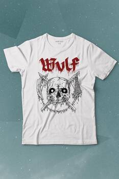 Wulf Metal Rock Band Skull Kuru Kafa Urban Gothic Baskılı Tişört Çocuk T-shirt