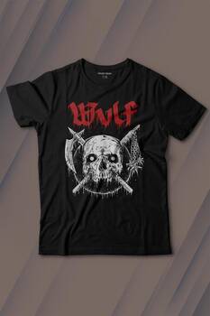 Wulf Metal Rock Band Skull Kuru Kafa Urban Gothic Baskılı Tişört Çocuk T-shirt