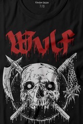 Wulf Metal Rock Band Skull Kuru Kafa Urban Gothic Baskılı Tişört Çocuk T-shirt - Thumbnail