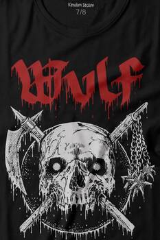 Wulf Metal Rock Band Skull Kuru Kafa Urban Gothic Baskılı Tişört Çocuk T-shirt