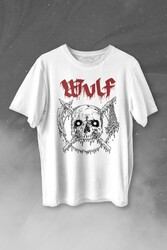 Wulf Metal Rock Band Skull Kuru Kafa Urban Gothic Baskılı Tişört Unisex T-shirt - Thumbnail