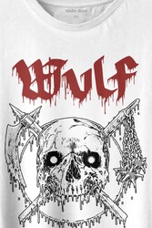 Wulf Metal Rock Band Skull Kuru Kafa Urban Gothic Baskılı Tişört Unisex T-shirt - Thumbnail