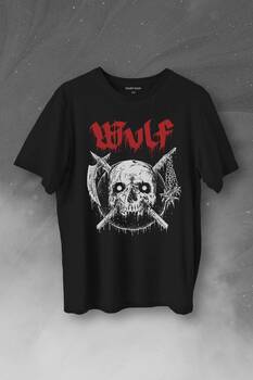 Wulf Metal Rock Band Skull Kuru Kafa Urban Gothic Baskılı Tişört Unisex T-Shirt