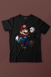 Yeni Süper Mario Bros Mario Baskılı Tişört Çocuk T-shirt - Thumbnail