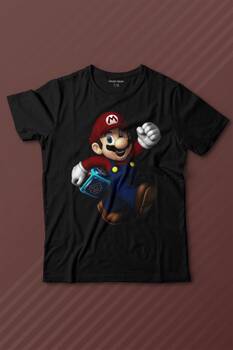 Yeni Süper Mario Bros Mario Baskılı Tişört Çocuk T-shirt