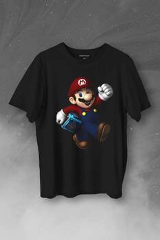 Yeni Süper Mario Bros Mario Baskılı Tişört Unisex T-Shirt