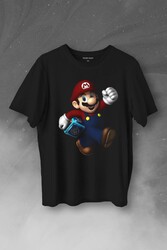 Yeni Süper Mario Bros Mario Baskılı Tişört Unisex T-Shirt - Thumbnail