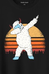 Yeti Dans Dabbing Kocaayak Funny Dance Baskılı Tişört Unisex T-Shirt - Thumbnail