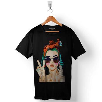 Yoko Moda Detaylı Kız Baskılı Baskılı Tişört Unisex T-Shirt